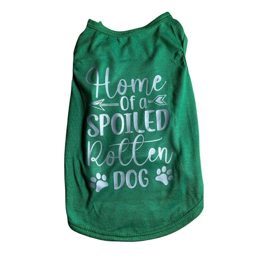 Hand Crafted Green Funny Dog Tshirt, Dog Clothing, Pet Clothing, Pet Shirt, Furb